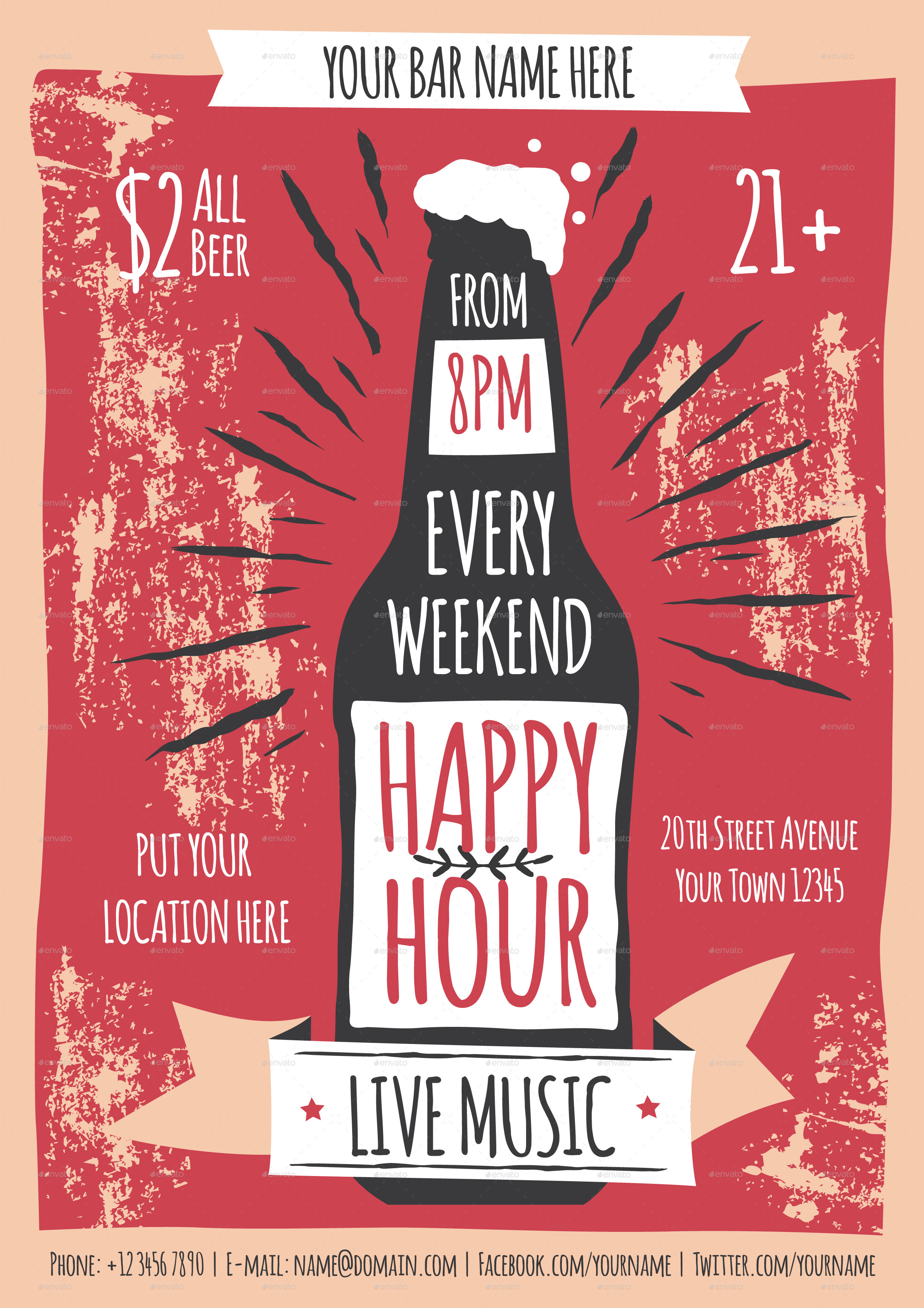 happy hour flyer template by me55enjah graphicriver happy hour flyer template free